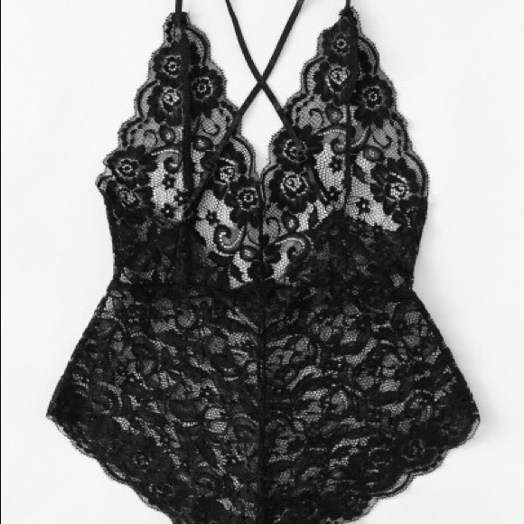 Teddy Black Lace Teddy Size M NWT - Picture 3 of 5